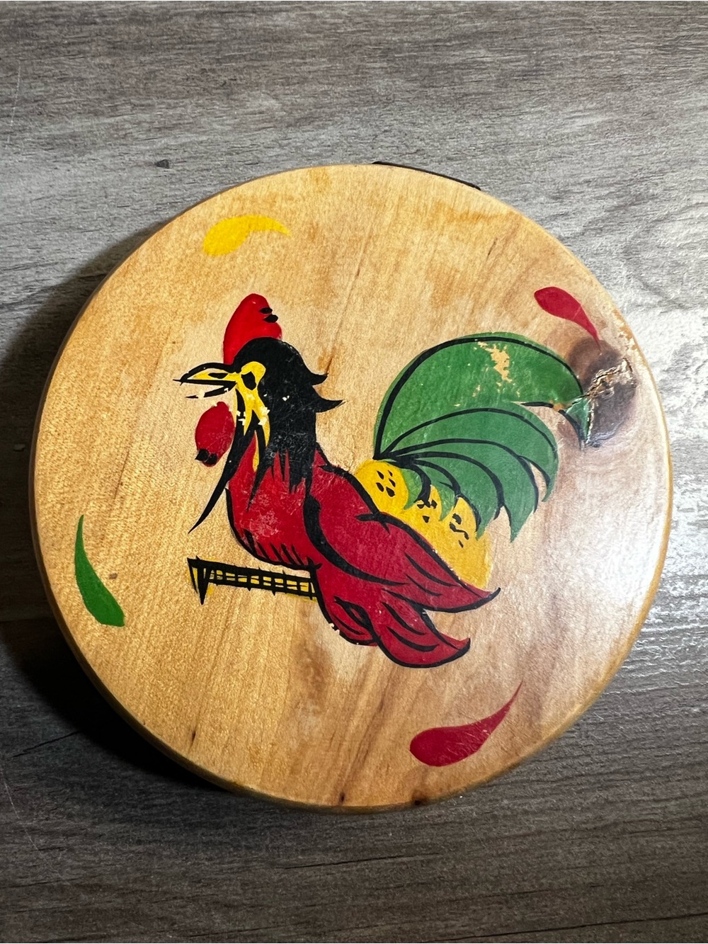 Vintage 1950s Hamburger Press - Hand-Painted Rooster - Made in Japan
